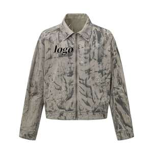 Veste en jean délavé vintage personnalisée Nesta Sports, streetwear de haute qualité, style hip-hop, coupe ample, fermeture éclair, effet usé - Product Image 5