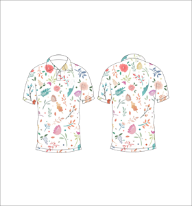 Polo pour homme personnalisé à imprimé floral botanique, décontracté, à manches courtes, pour l'été, style golf, vente en gros - Product Image 3