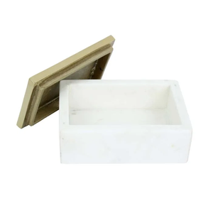 Elegante Caja Circular de Mármol con Tapa Metálica y Perilla, Tamaños Personalizables, para Joyería, Decoración de Mesa de Tocador - Product Image 6