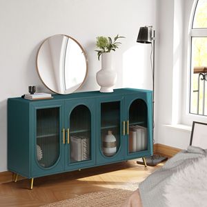 Mobile TV in Legno Regolabile per TV da 65+ Pollici, Mobiletto Contenitore con Ripiani Regolabili, Consolle TV Multimediale per Soggiorno e Camera da Letto - Product Image 4