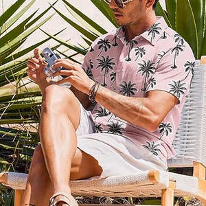 Chemises d'été pour hommes à manches courtes de haute qualité, impression par sublimation personnalisée, chemises d'été pour hommes en vente - Product Image 2