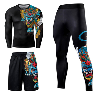 Wholesale <b>Cheap</b> Rate Good Quality Compression Suits Professional Made Gym Suits Workout Men Active Wear Compression Sets - Product Image 1