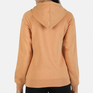 Women's Solid <b>Orange</b> Hooded Sweatshirt Floral Letter Print Full Sleeve Polyester/Cotton <b>Fleece</b> Knitted Winter Wear Front Logo - Product Image 5