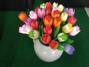 Tulipán Musical Hecho a Mano de Madera de Acacia, Decoración para el Hogar, Estilo ROMÁNTICO, Técnica Pulida, 37cm de Largo, Ligero, Regalo Tailandés - Product Image 6