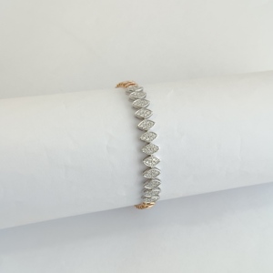 18ct Gold White <b>Crystal</b> Marquise Link <b>Bracelet</b> for Women Elegant Slim Chain Jewelry Wedding Party Daily Wear Gift - Product Image 1