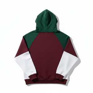 Sudadera con capucha para hombre, de peso pesado, con bloques de color y paneles en contraste, de forro polar, estilo urbano, extragrande, personalizada, al por mayor - Product Image 4