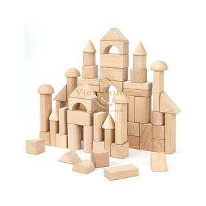 VietChoice Bloques de Construcción de Madera Natural de 100 Piezas – Premium Hechos en Vietnam, Seguros para la Piel, al Mejor Precio - Product Image 1