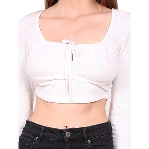 Top corto con logotipo personalizado para mujer, camiseta Unisex, Top de punto sin mangas Sexy, diseño liso para estilo informal de otoño para clubes nocturnos - Product Image 5