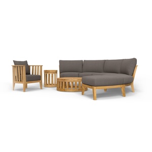 Modern Outdoor Teak Sofa Set Patio Garden Lounge Furniture Luxury Wooden Outdoor <b>Seating</b> - Product Image 2
