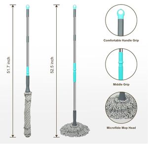 Mop Easy Squeeze Twist da 52,5 Pollici, Resistente, per Pavimenti in Legno, Piastrelle, Vinile e Laminato, con Sistema di Strizzatura Automatica - Product Image 1