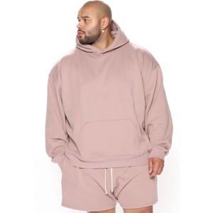 Ensemble sweat-shirt et short d'hiver surdimensionné pour homme, en polaire, grande taille, vêtements de sport décontractés, haute qualité - Product Image 3