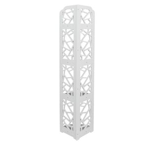 Waterproof 120 Degree Angle 4-Layer Bathroom <b>Cabinet</b> Shelf Carving Style <b>White</b> <b>Storage</b> Unit - Product Image 5