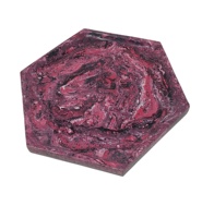 Bols en résine hexagonaux faits à la main de luxe, rouge et noir, motif abstrait tourbillonnant en époxy, durables, écologiques, décoration de table moderne
