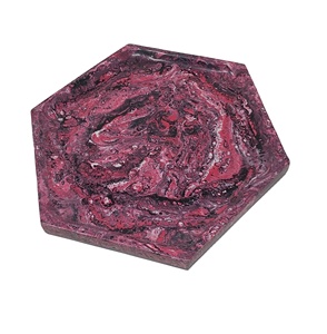 Luxury Handmade Hexagon <b>Resin</b> Bowls Red <b>Black</b> Abstract Swirl <b>Epoxy</b> Durable Eco-Friendly Modern Table Decor - Product Image 1