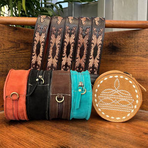 Nouvelle main usiné daim cuir Cowboy point Mini cantine sac à main bracelet Western en cuir véritable bandoulière porte-monnaie pour les femmes - Product Image 5