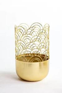 Ensemble de lanternes pyramidales marocaines en métal, faites à la main, avec gravures complexes, porte-bougies chauffe-plat, pour décoration de Ramadan et de mariage, à suspendre, or antique - Product Image 2