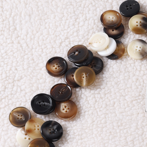 Premium Horn Buttons with <b>Sequins</b> Decoration 4-Holes Design for High-End Men Women's Outerwear-Windbreaker natural craft - Product Image 1