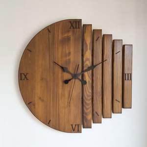 Horloge murale en bois massif de luxe, design Art Déco, pour la décoration de mariage et de salon - Product Image 6