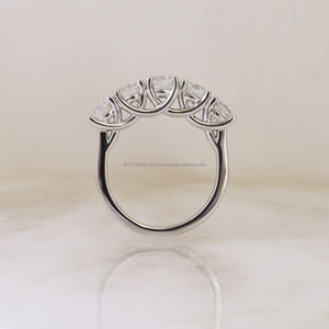 IGI Lab Grown Brilliant Cut Diamond Vintage 14k Jaune Trois Pierre Réglage De Mariage/Bague De Fiançailles Unisexe Or Blanc Fin - Product Image 3