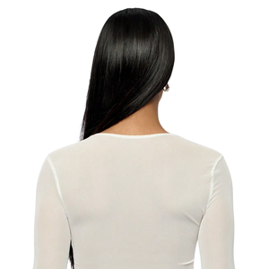 Blusa Transparente de Manga Larga para Mujer, Cuello Redondo, Top de Malla Delgada, Camisa Lisa Transparente para Combinar en Capas con Dobladillo Recto, Tops con Etiqueta Personalizada - Product Image 4