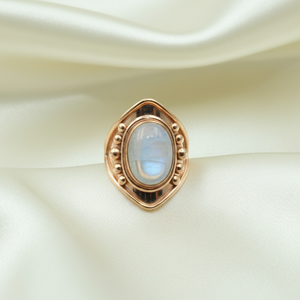 925 Sterling Silver Blue Fire Moonstone Triangle <b>Ring</b> Rose Gold Yellow Gold Plated Vintage Handmade Boho Gemstone Jewelry Unisex - Product Image 3