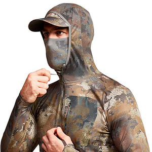 Chemise de performance respirante à capuche camouflage pour la chasse avec masque intégré, anti-humidité, thermique, vêtement d'extérieur - Product Image 4