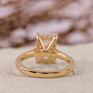 Anillo de Compromiso Minimalista para Mujer Hazal Radiant Hidden Halo, Oro 10K/14K/18K, Diamante Cultivado en Laboratorio de 1-5CT, Color D, VS1, Corte EX, IGI - Product Image 4