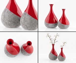 Vantage Modern Luxury Set of 2 Metal with Enamel Finished Flower <b>Vase</b> <b>Unique</b> Style Fancy for Home Decoration and Weeding Decor - Product Image 5