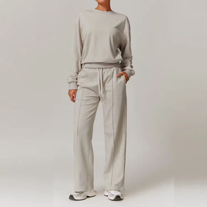 Conjunto de Yoga Transpirable para Mujer, Talla Grande, Diseño Sólido con Cintura y Frente Estampados, Ropa Deportiva para Gimnasio, Precio Económico - Product Image 4