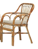 Fauteuil Balcony Skin en rotin fait main, élégant et confortable pour salon, appartement, hôtel, usage intérieur et extérieur, tissé à la main