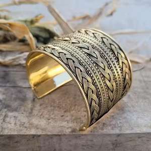 Brazalete de Cobre de Diseño Elegante, Brazalete Unisex, Gemelos de Latón, Joyería de Regalo para Mujer, AL MALIK CRAFT - Product Image 1