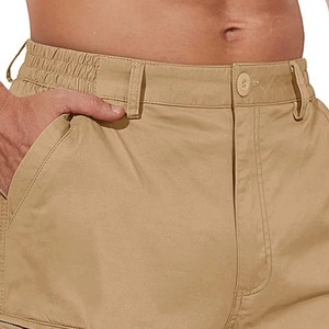 Pantalones Cortos Cargo de Color Sólido para Hombre, Cintura Media, Transpirables, de Algodón, con Bolsillos, Estilo Casual - Product Image 5