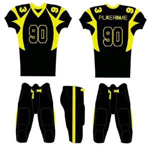 Uniformes de football américain de haute qualité 100% polyester pour adultes, imprimés par transfert thermique, col en V, sangle réglable, équipe personnalisée - Product Image 2