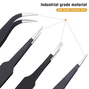 Pince à épiler professionnelle en acier inoxydable doré à pointe incurvée pour extensions de cils volume haute précision, outils de maquillage - Product Image 4