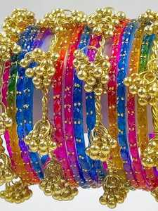 Pakistani & Indian Fashion Punjabi Culture Wear Bridal Shiny Chudiyan Kashmiri <b>Bangles</b> <b>Sets</b> Best Quality Metal Churian <b>Set</b> - Product Image 4