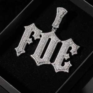<b>Custom</b> Letter Moissanite Pendant Iced Out Charm Silver Plated Hip Hop <b>Necklace</b> <b>Name</b> Jewelry for Party - Product Image 2
