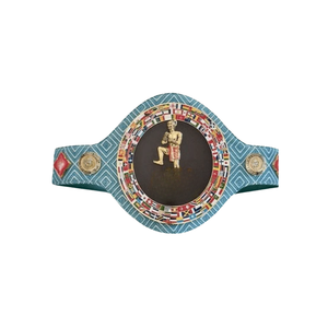 Ceinture de lutte avec motif de guerrier antique et drapeau, ceinture de championnat plaquée or personnalisée, qualité supérieure - Product Image 1