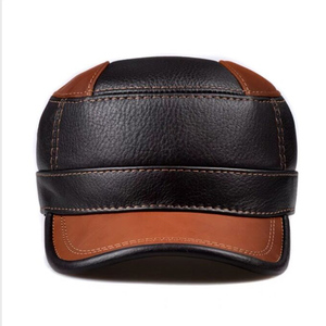 Casquette plate unisexe en cuir PU noir respirant et réglable, style anglais, béret décontracté pour adultes, toutes saisons - Product Image 5