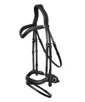 Bridon de cheval en cuir suédois de qualité supérieure avec rembourrage doux, rênes simples, muserolle réglable à manivelle et frontale rembourrée pour l'entraînement