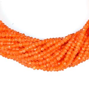 Cuentas Rondelle de cornalina facetadas naturales, piedras preciosas sueltas de 4mm para la fabricación de joyas - Product Image 4