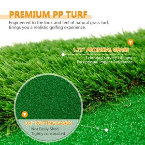 Tapete de Golf de Césped Artificial de Alta Calidad de 10x5 pies con 3 Hoyos, 3 Banderas y 3 Copas para Entrenamiento en Interiores y Exteriores - Product Image 4