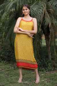 Vestido indio de algodón con estampado Floral y bloque de mano, nueva moda, ropa informal de verano para bodas, cintura Natural ecológica hecha a mano - Product Image 3