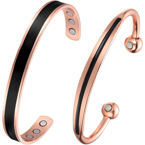 Bracelet magnétique en cuivre motif grec unisexe, ajustable, manchette ouverte, en cuivre rouge massif, bracelet magnétique thérapeutique, logo personnalisé - Product Image 6