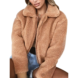 Chaqueta de Forro Polar Sherpa para Mujer, Diseño Personalizado OEM 2026, Ligera, Talla Grande, de Alta Calidad, con Cierre, para Invierno - Product Image 1