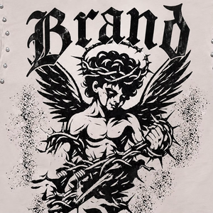 Débardeur Homme Personnalisé Style Punk avec Imprimé Graphique Ange Ailé, Décoration à Rivets, Col Rond, 100% Coton - Product Image 6