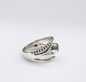 High Quality Solid 925 Sterling Silver Natural <b>Peridot</b> Eye Shape Statement <b>Ring</b> Wholesale Designer Jewelry - Product Image 6