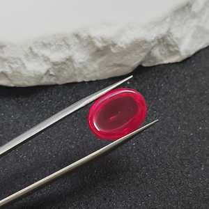 Rubis naturel ovale cabochon, pierre précieuse polie lisse en forme d'œuf, dos plat, rubis rouge sang, pierre en vrac, vente en gros - Product Image 2
