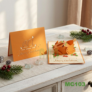 Merry Christmas 3D Pop-up Greeting Cards Offset Printing Paper Traditional <b>Matte</b> <b>Varnishing</b> Winter Holiday New Year ANN - Product Image 6