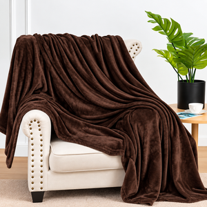 Couverture en polaire et flanelle écologique en chocolat, personnalisée et cousue, avec fonction de massage chauffant pour la maison et les voyages - Product Image 5