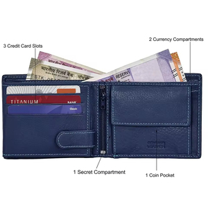 Portefeuille en cuir pour homme, fourni directement par l'usine, porte-cartes en cuir de vachette, personnalisable, grande capacité - Product Image 5